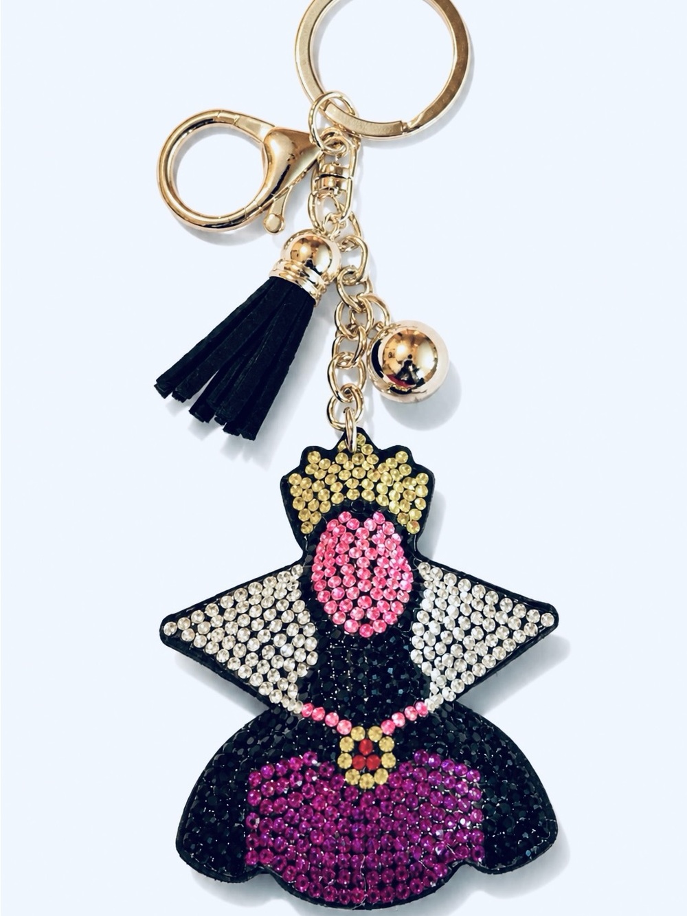 Evil Queen Rhinestone Halloween Keyring bag backpack charm Halloween